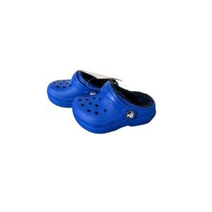 Crocs Unisex-Child Classic Lined Clog Blue Bolt Size 6 Toddler